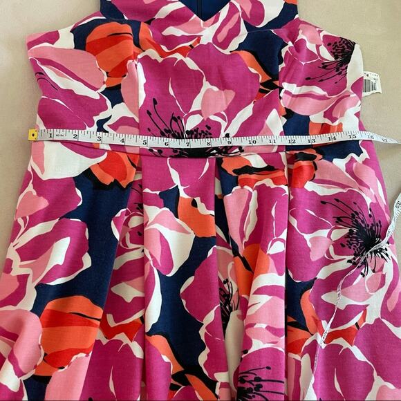Trina Turk NWT Marcia 2 Floral Fit & Flare Dress Size 10 Sleeveless V-Neck - Picture 9 of 11